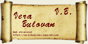 Vera Bulovan vizit kartica